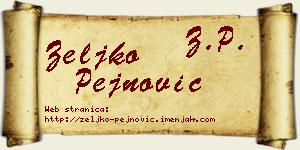 Željko Pejnović vizit kartica